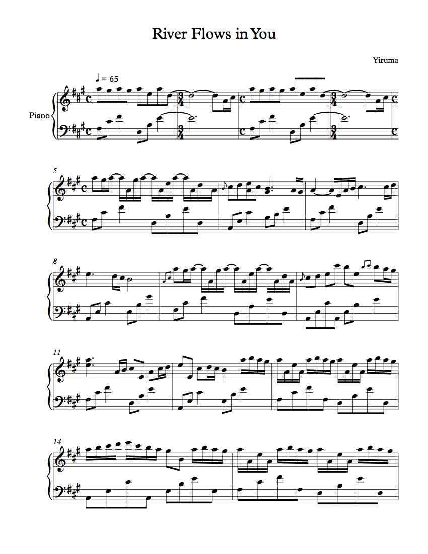 Yiruma (이루마) River Flows in You on Virtual Piano SHEETS